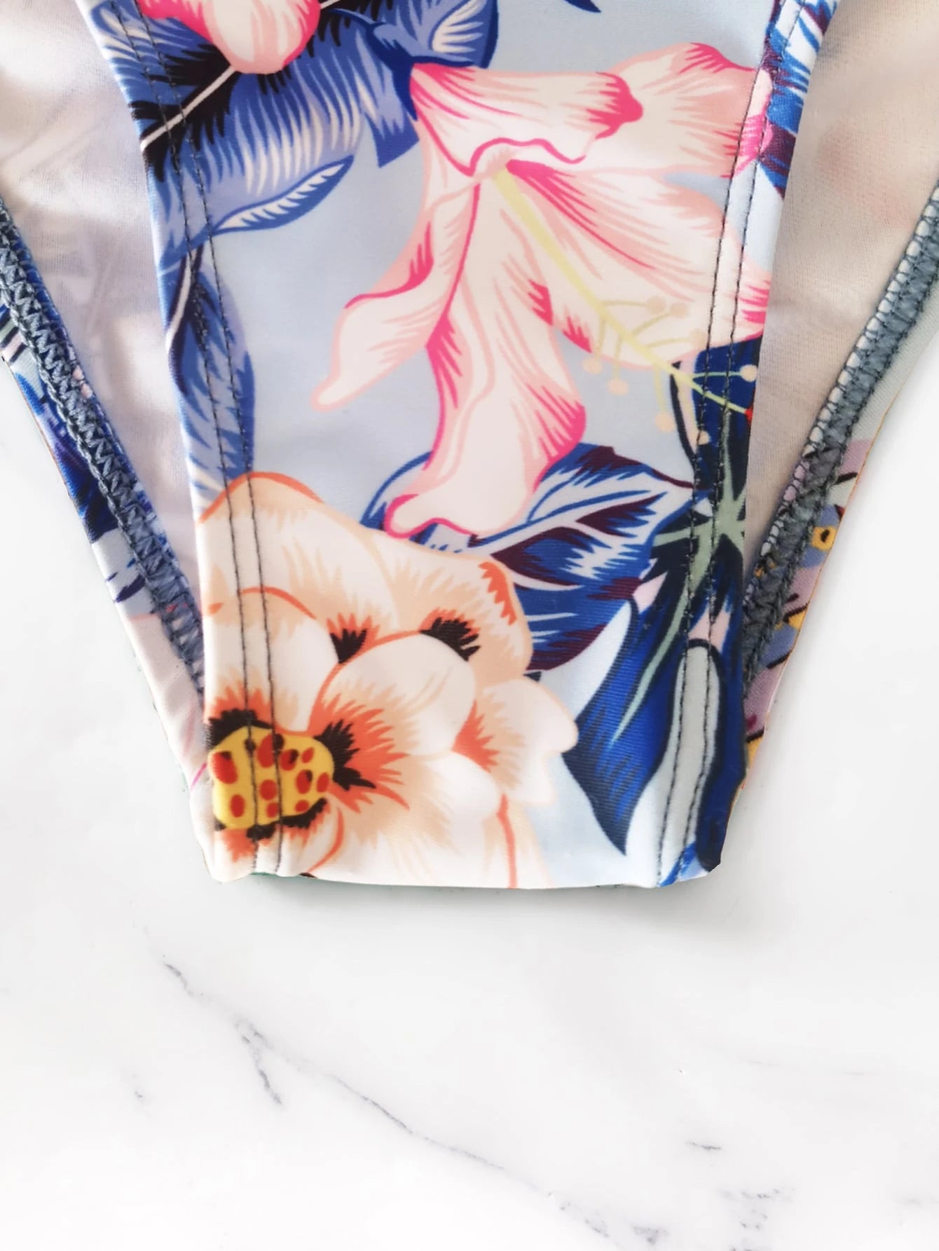 Swim Summer Beach Tropical Print Knot Side One Piece Swimsuit