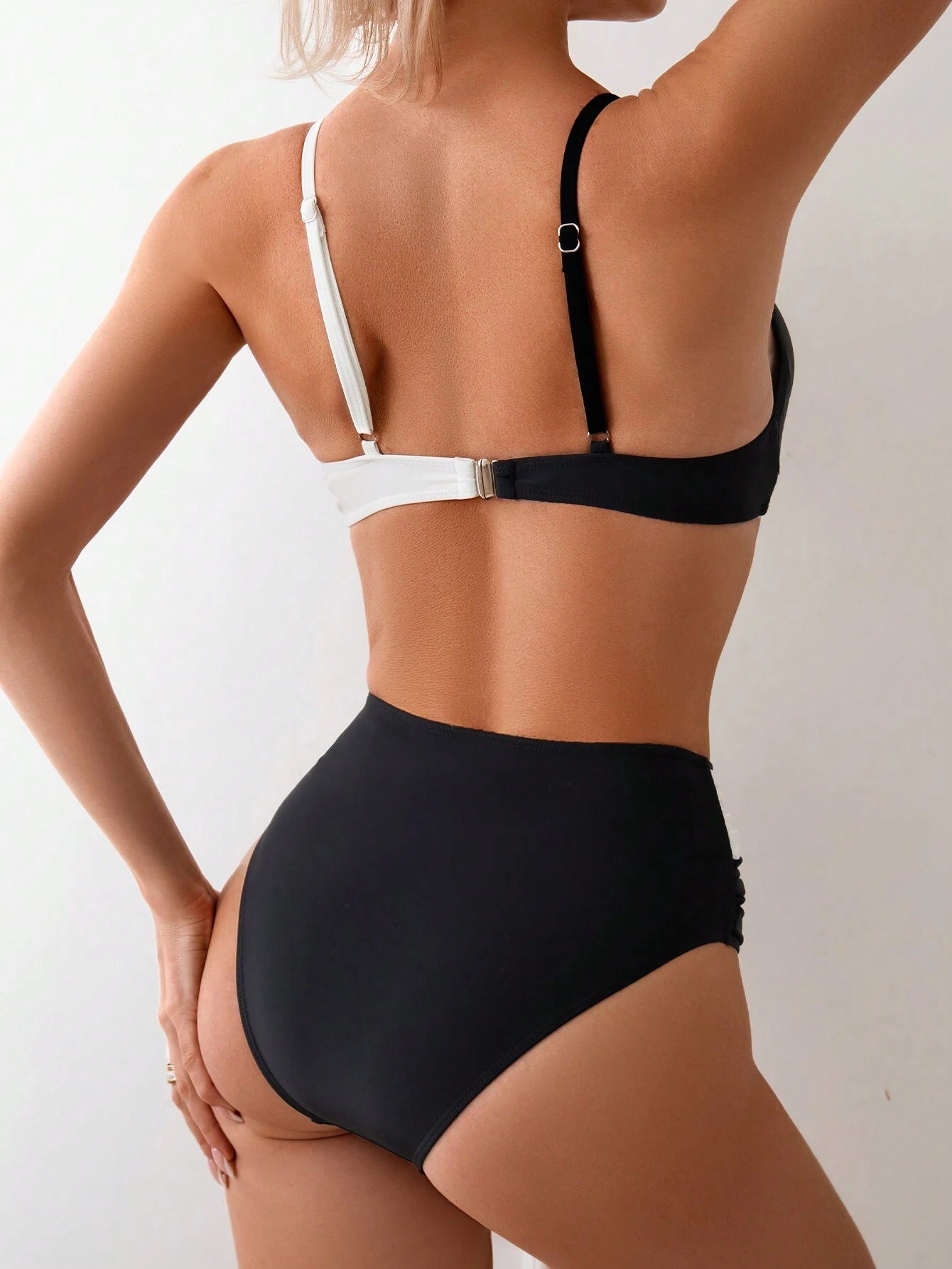 Swim Summer Beach Women's Colorblock Cross Detail Bikini Set