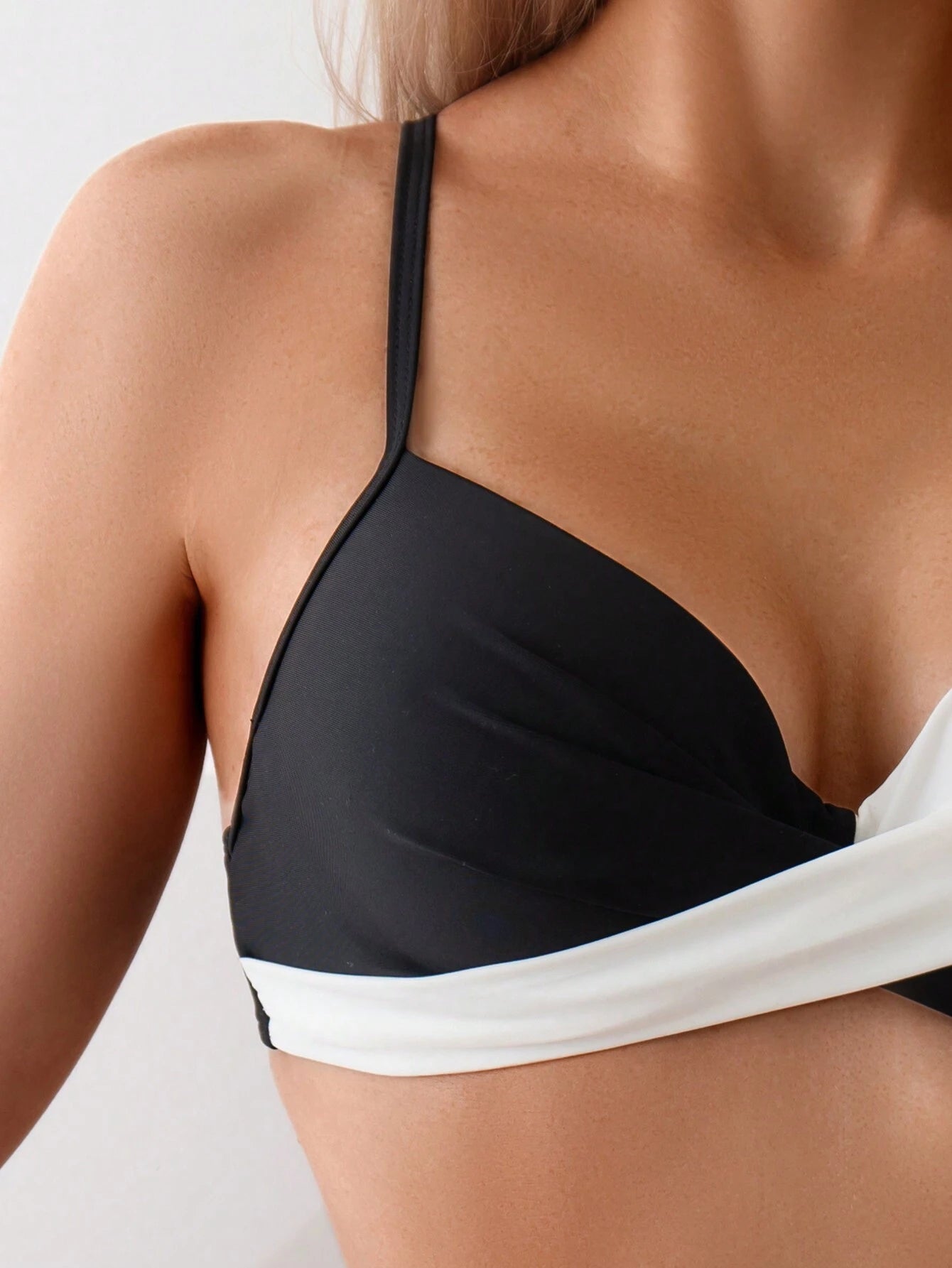 Swim Summer Beach Women's Colorblock Cross Detail Bikini Set