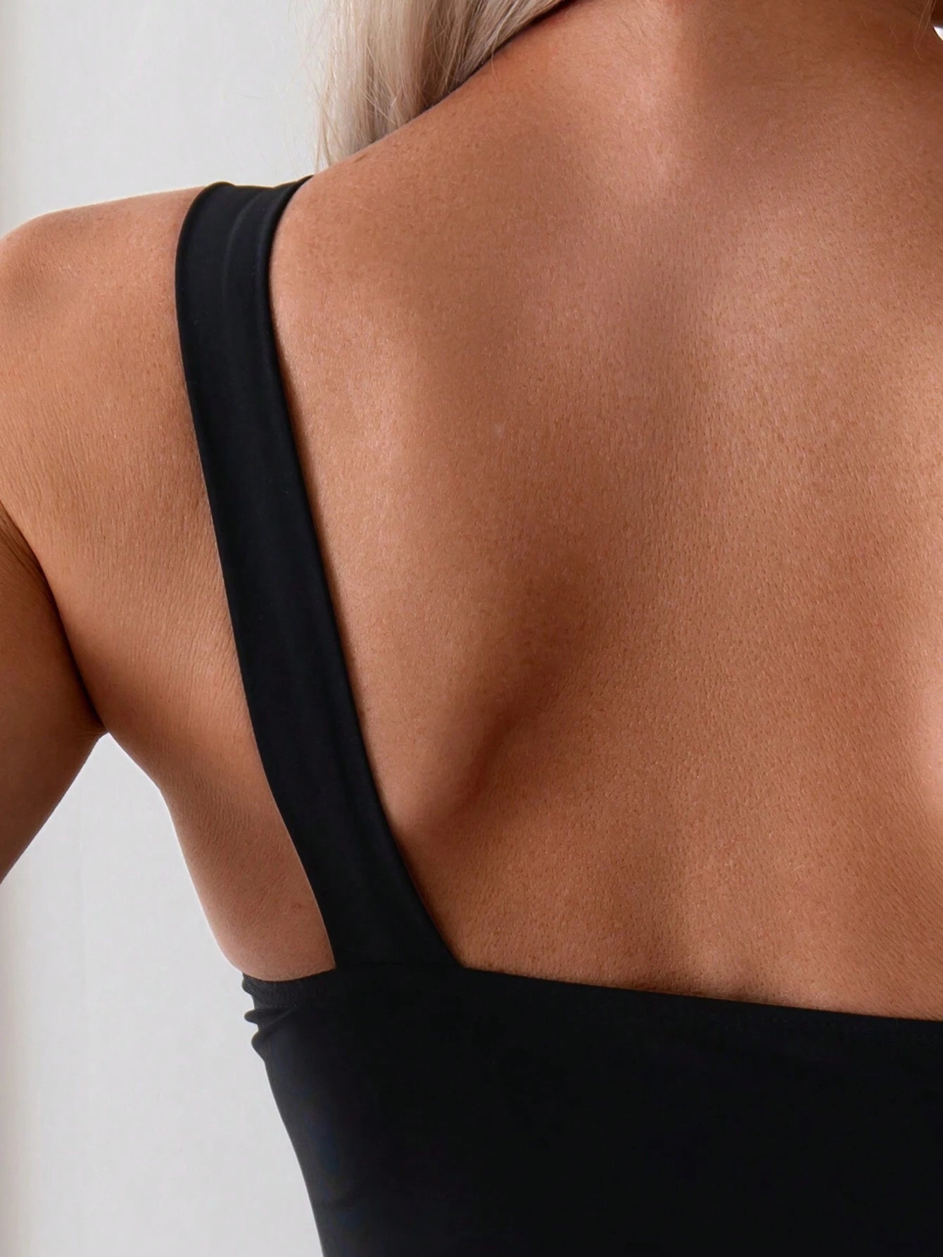 Solid Color One Shoulder Slim Fit One-Piece Swimsuit For Swimming, Vacation, Summer Beach