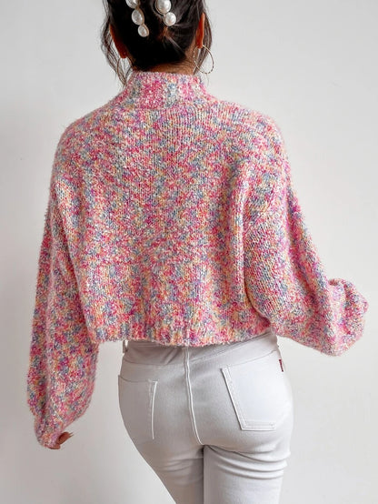 Calvaya Drop Shoulder Space Dye Sweater,Long Sleeve Tops Knit Pullover Fall Winter Outfit