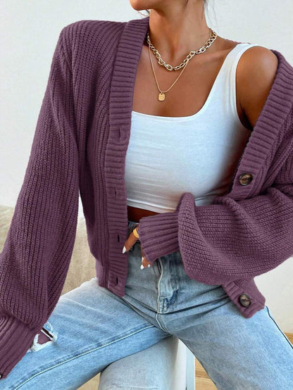 Women's  Solid Button Front Cardigan.