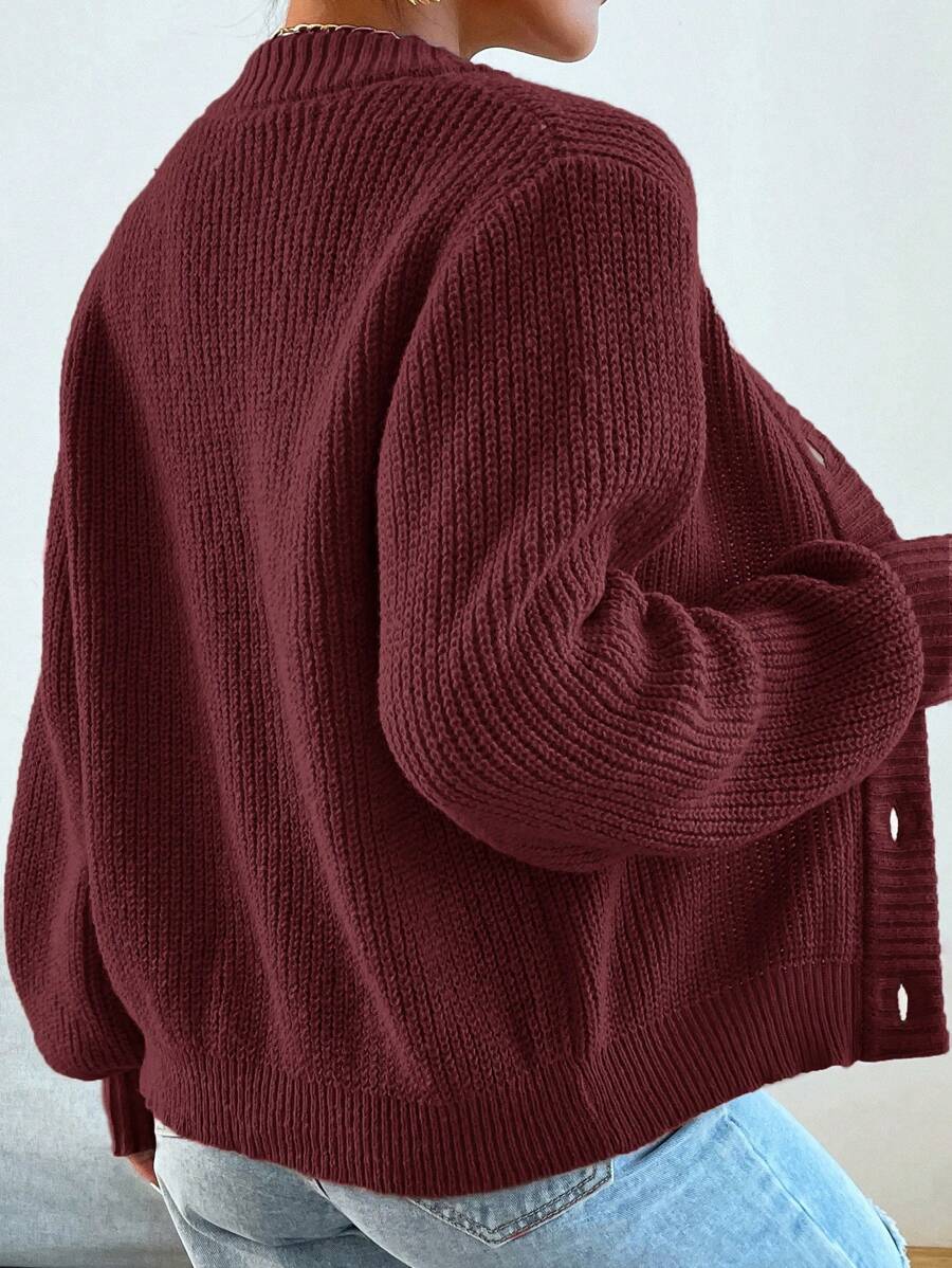 Women's  Solid Button Front Cardigan.