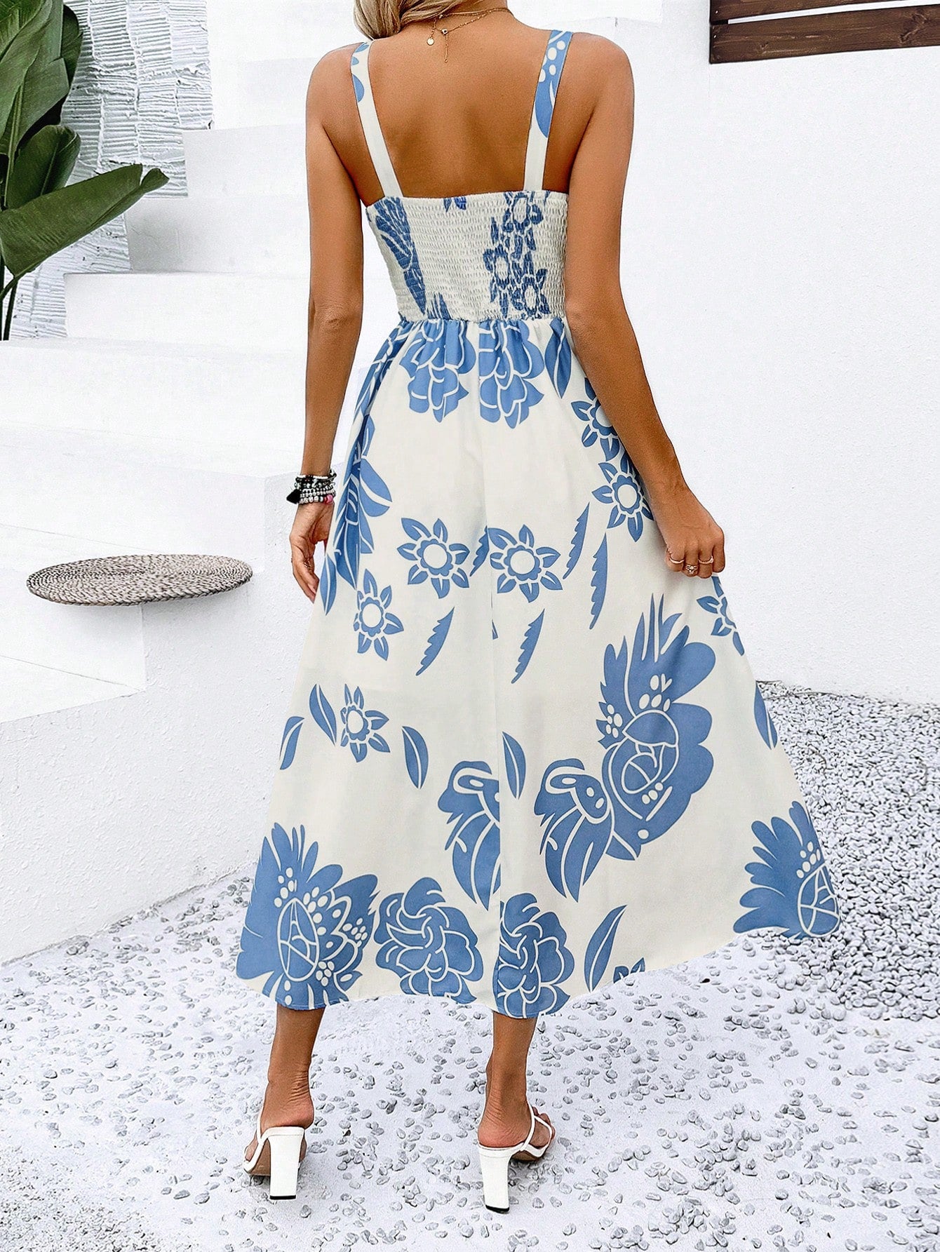 Women's Floral Print Cami Dress Maxi Vacation Beach Outfit