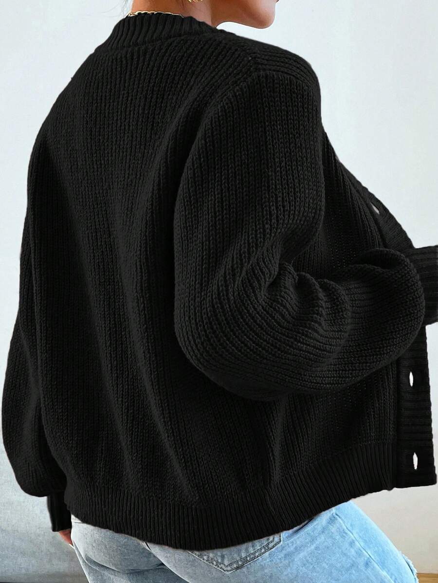 Women's  Solid Button Front Cardigan.