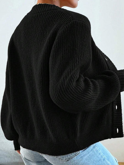 Women's  Solid Button Front Cardigan.