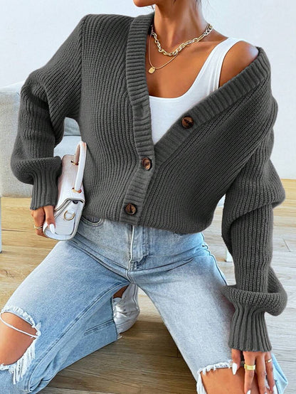 Women's  Solid Button Front Cardigan.