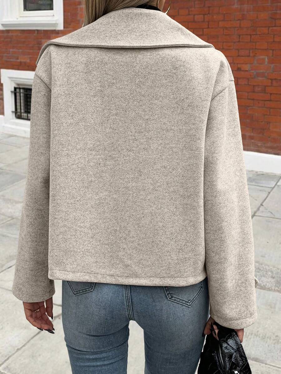 Women's Front Button Long Sleeve Casual Jacket