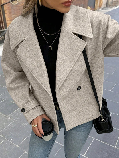 Women's Front Button Long Sleeve Casual Jacket