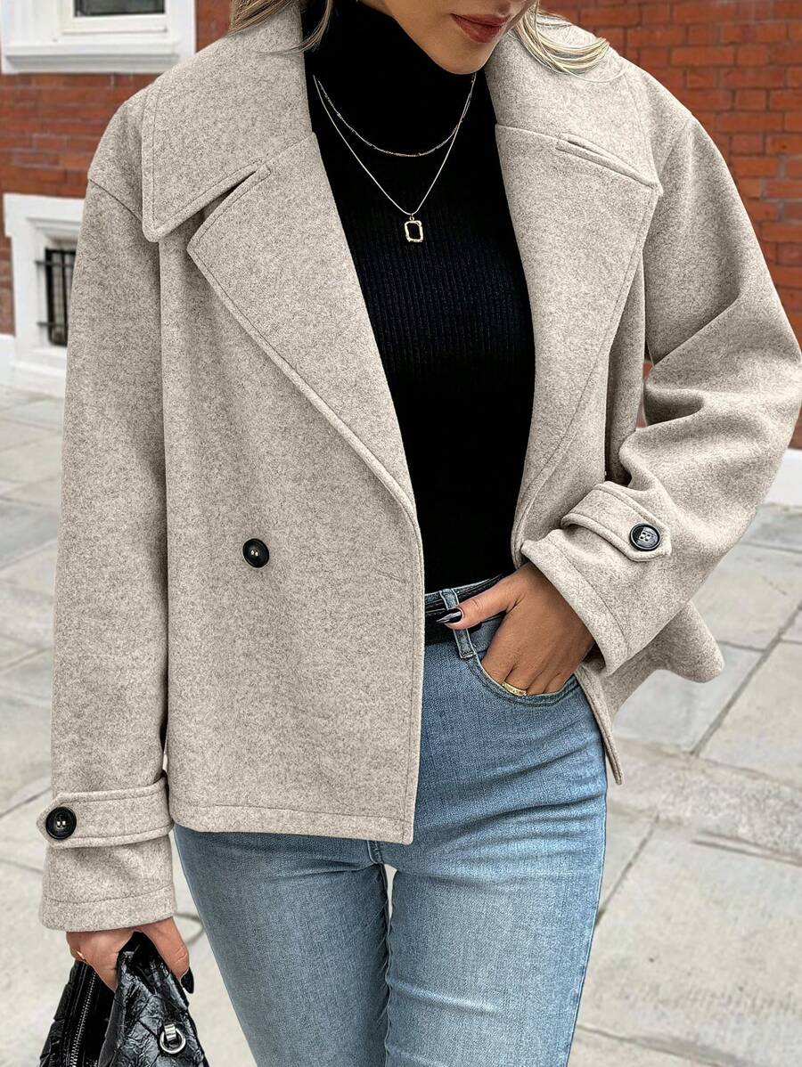Women's Front Button Long Sleeve Casual Jacket