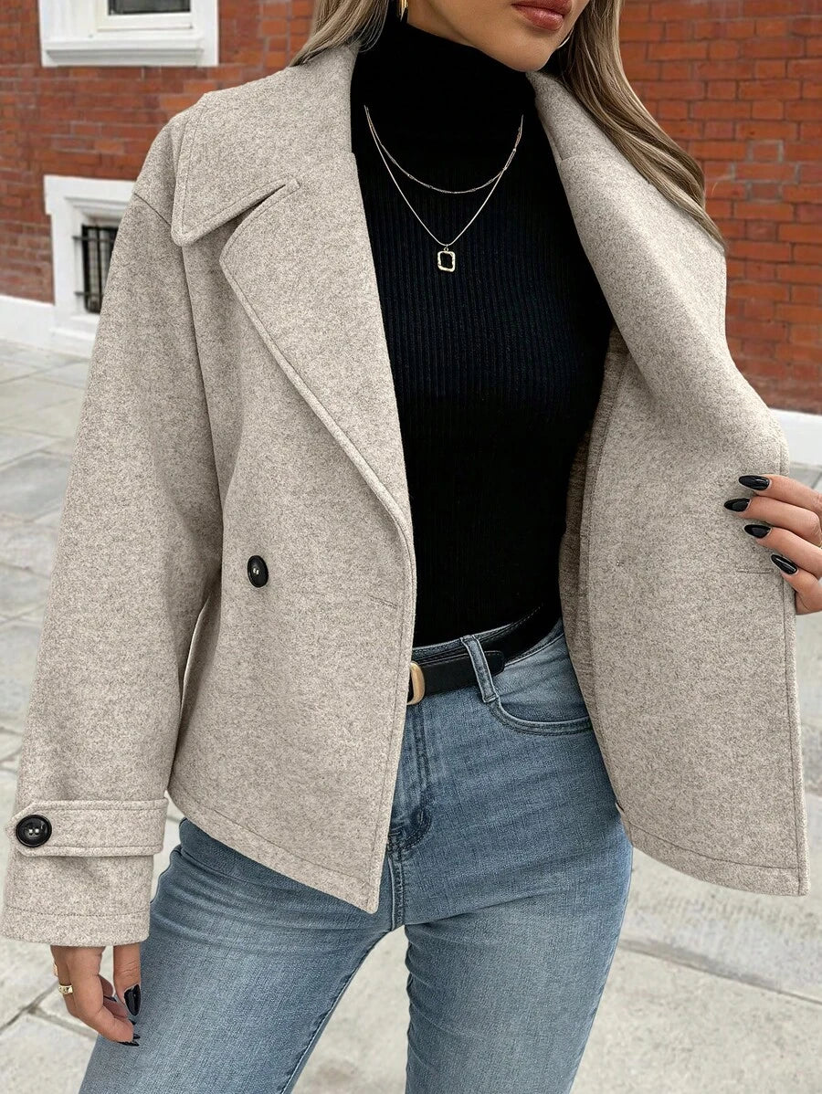 Women's Front Button Long Sleeve Casual Jacket