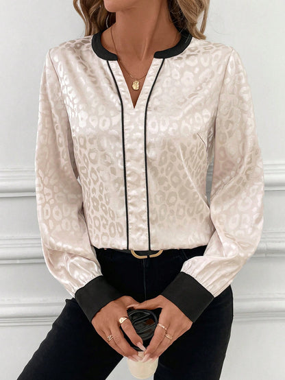 Women's Long Sleeve Elegant Office Work Blouse For, Spring/Summer.