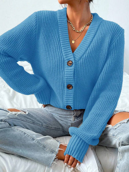 Women's  Solid Button Front Cardigan.