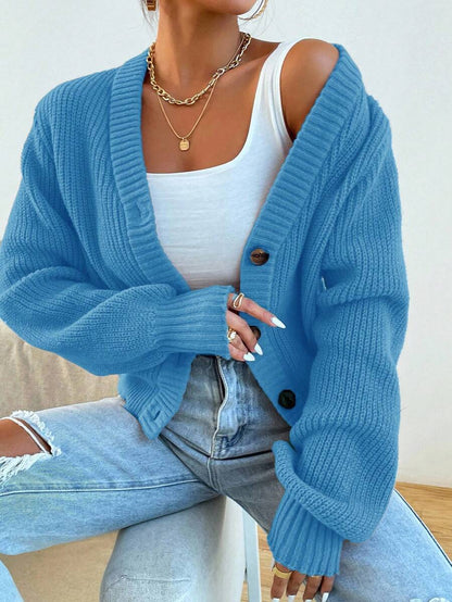 Women's  Solid Button Front Cardigan.