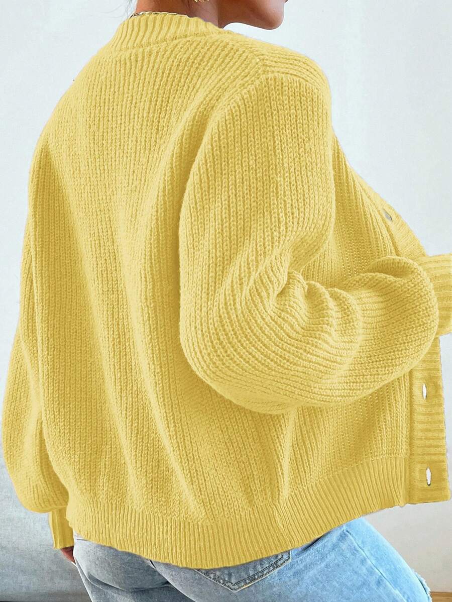 Women's  Solid Button Front Cardigan.