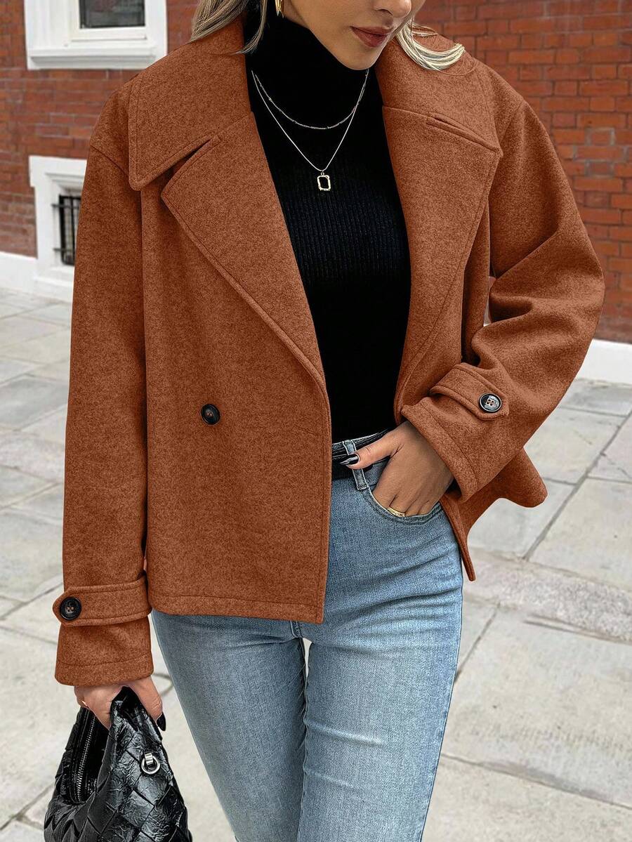 Women's Front Button Long Sleeve Casual Jacket