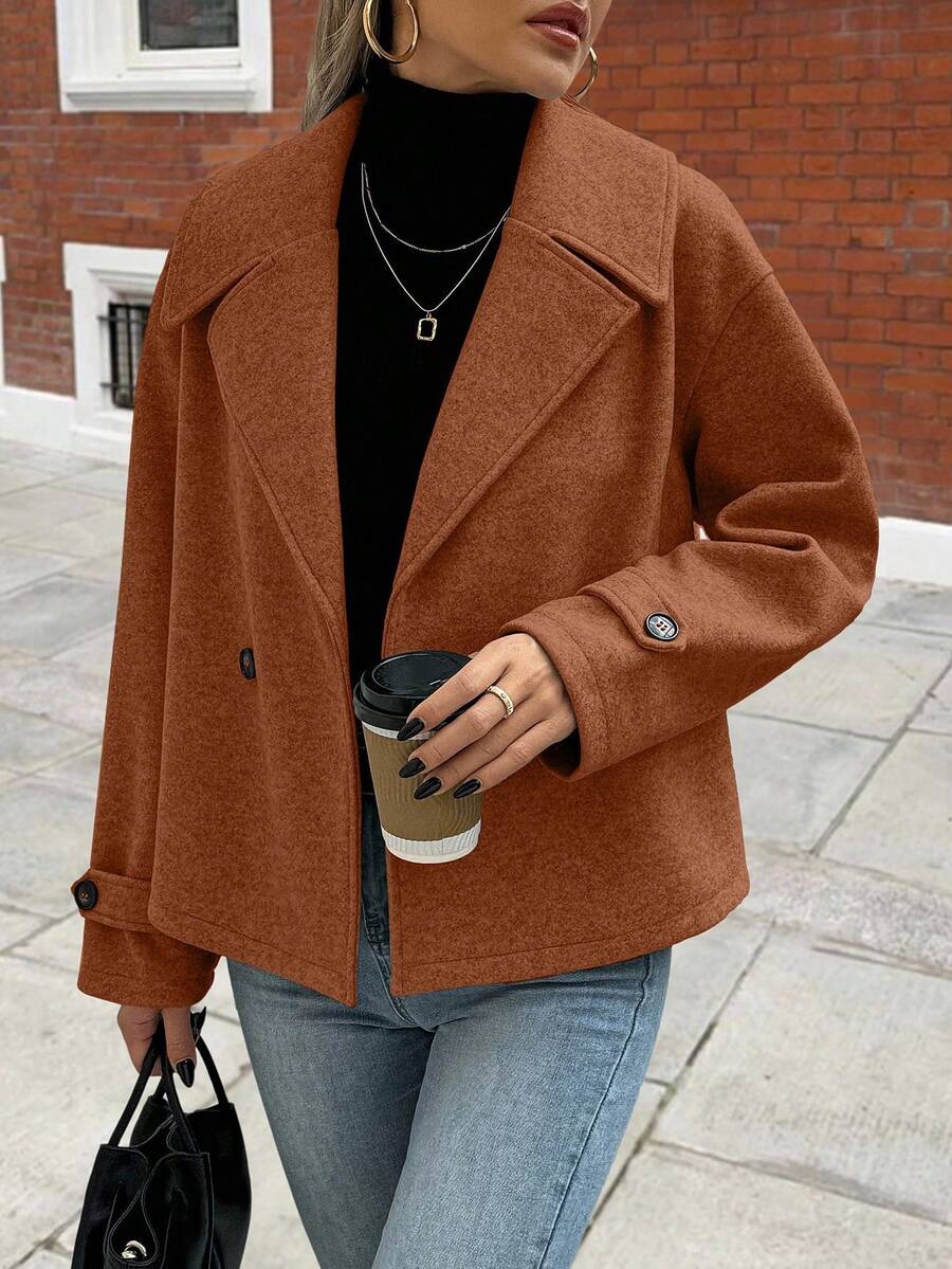 Women's Front Button Long Sleeve Casual Jacket