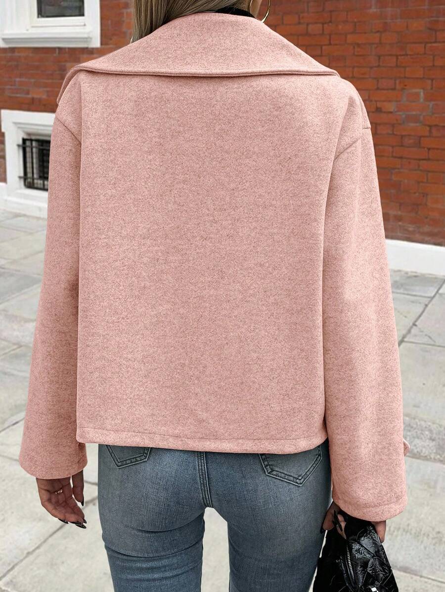 Women's Front Button Long Sleeve Casual Jacket