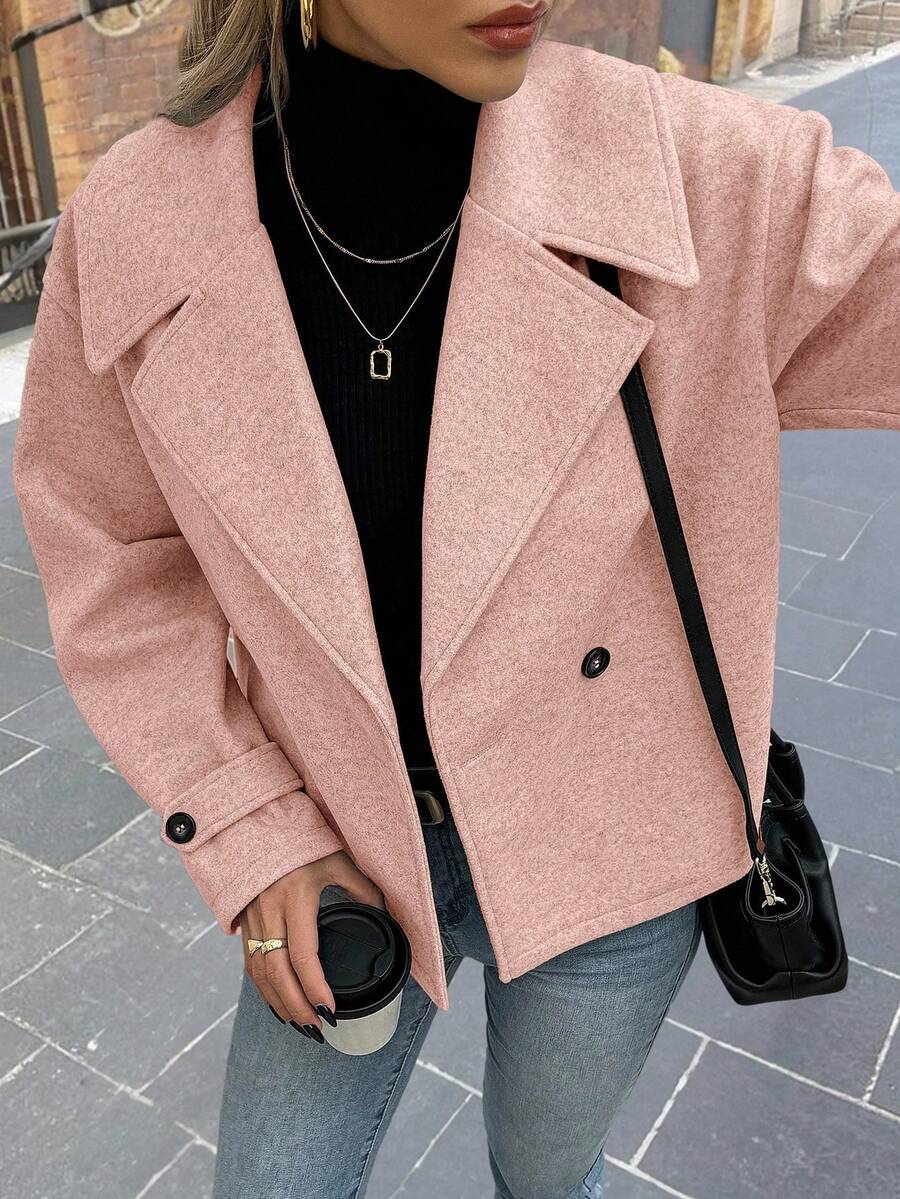 Women's Front Button Long Sleeve Casual Jacket