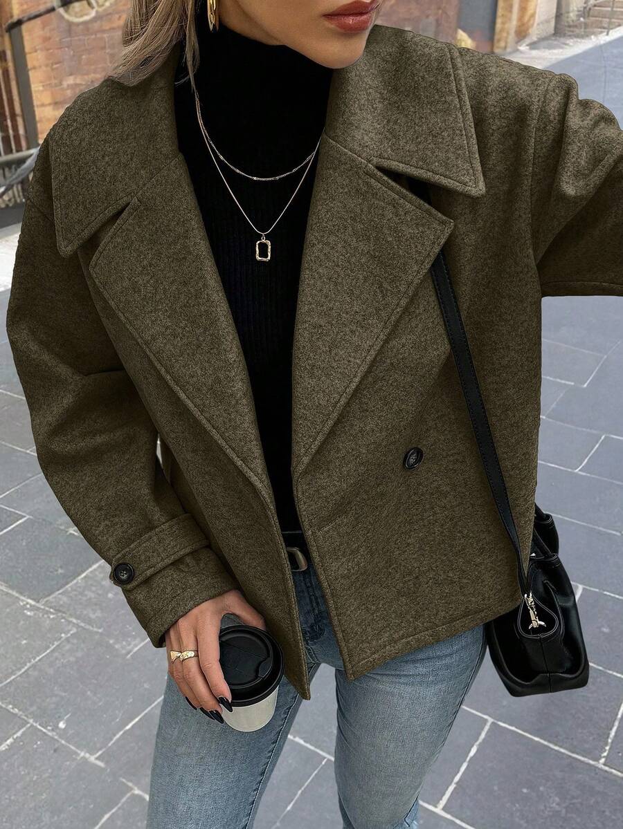 Women's Front Button Long Sleeve Casual Jacket