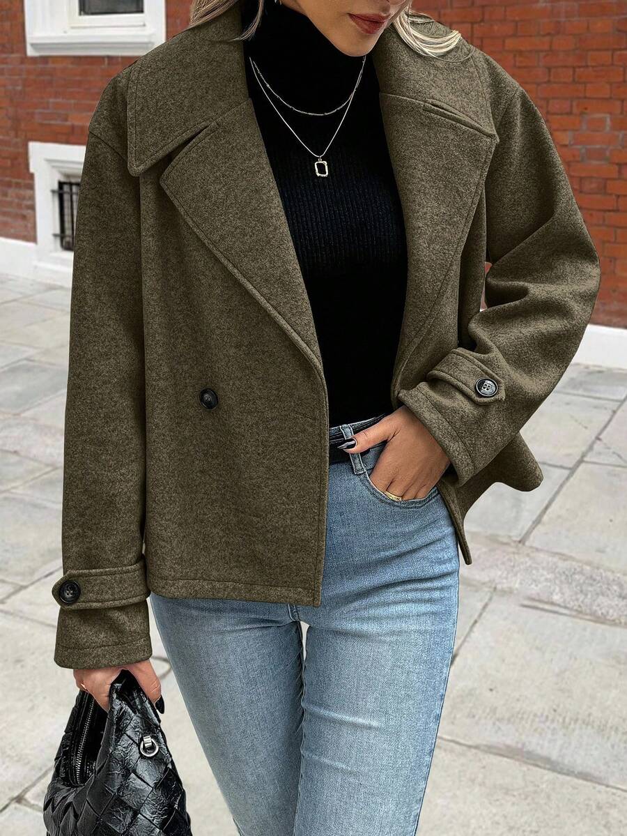 Women's Front Button Long Sleeve Casual Jacket