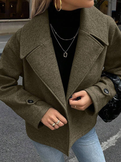 Women's Front Button Long Sleeve Casual Jacket