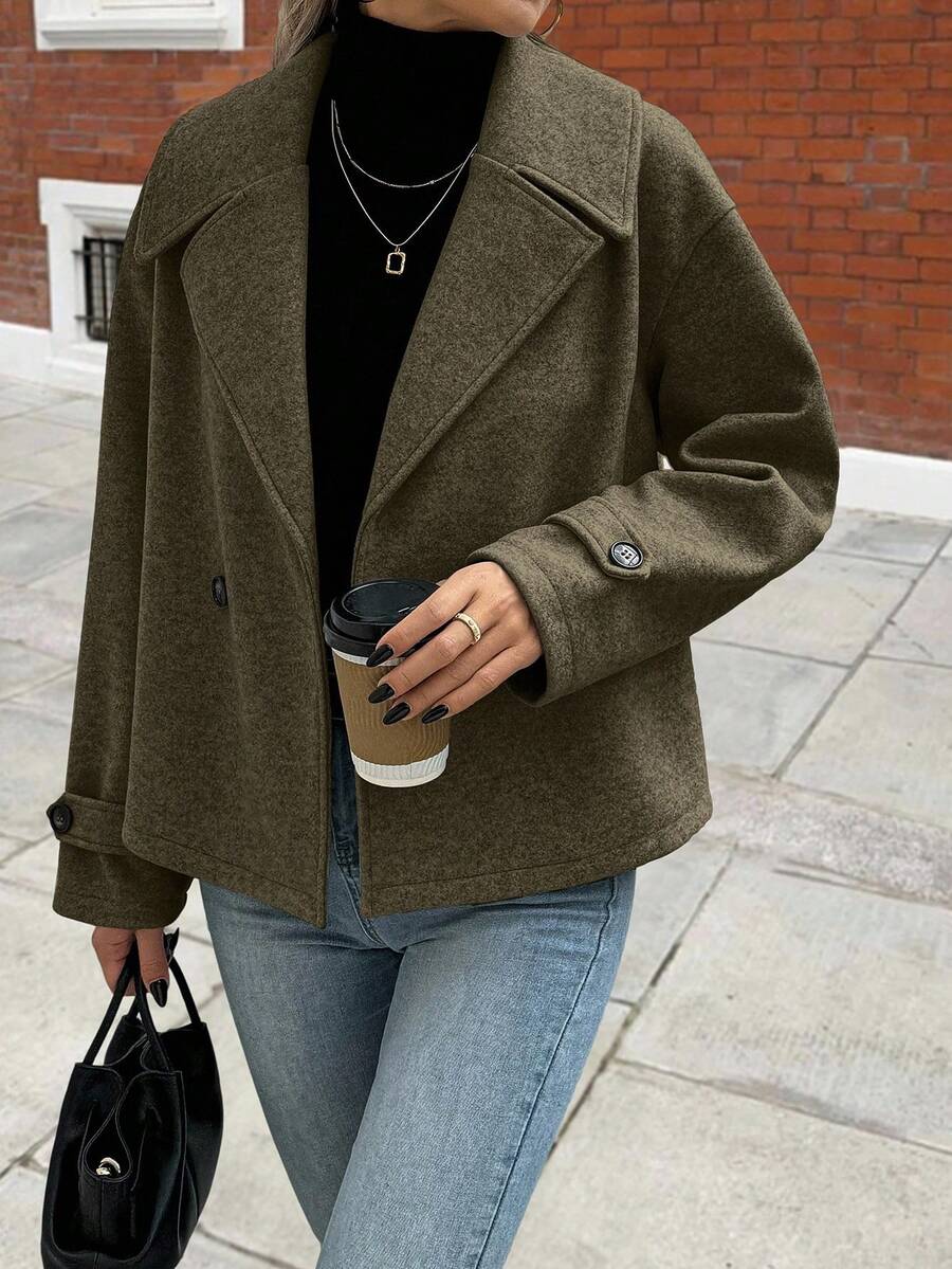 Women's Front Button Long Sleeve Casual Jacket