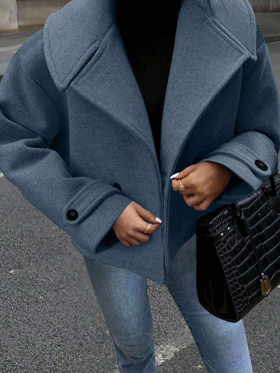 Women's Front Button Long Sleeve Casual Jacket