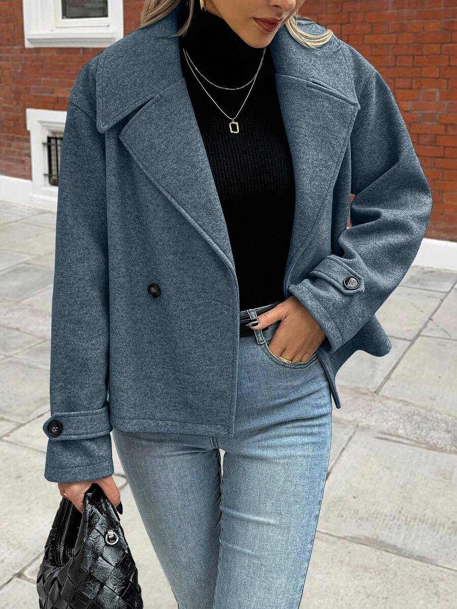 Women's Front Button Long Sleeve Casual Jacket