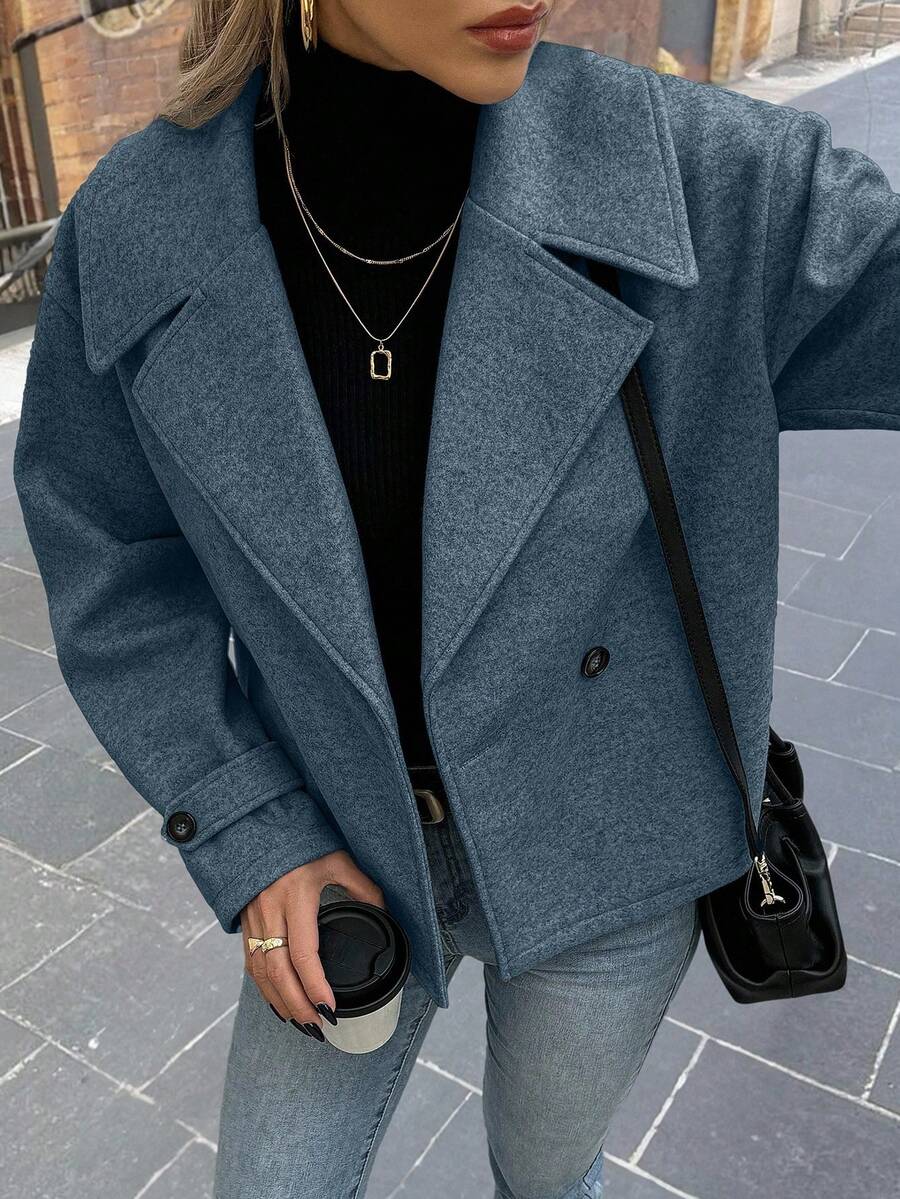 Women's Front Button Long Sleeve Casual Jacket