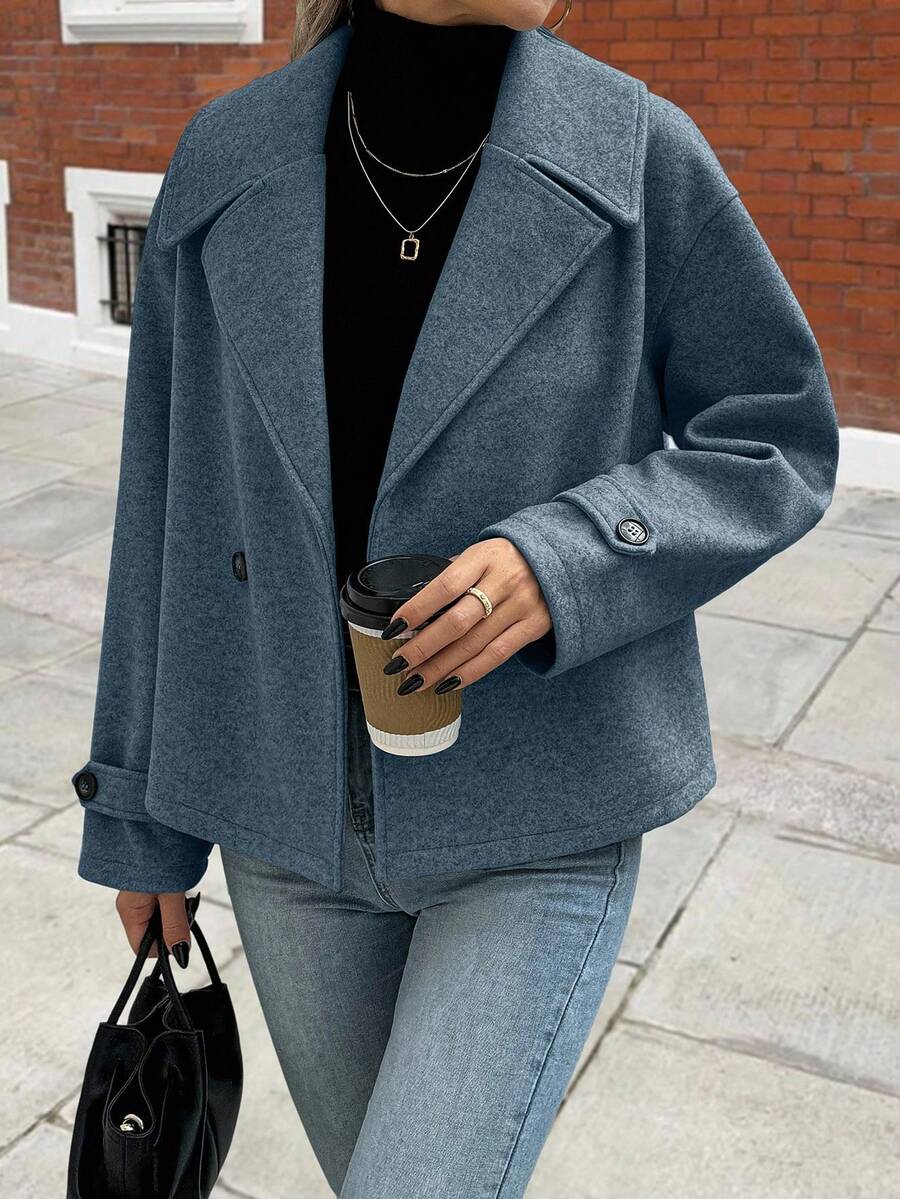 Women's Front Button Long Sleeve Casual Jacket