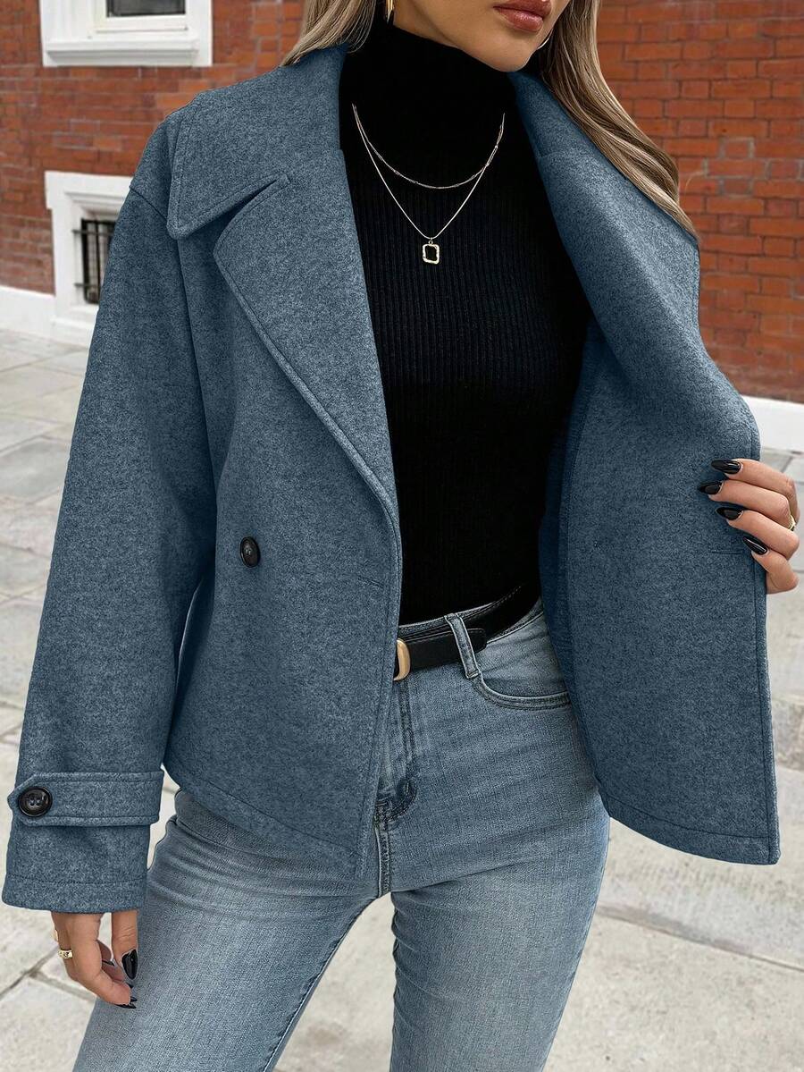 Women's Front Button Long Sleeve Casual Jacket