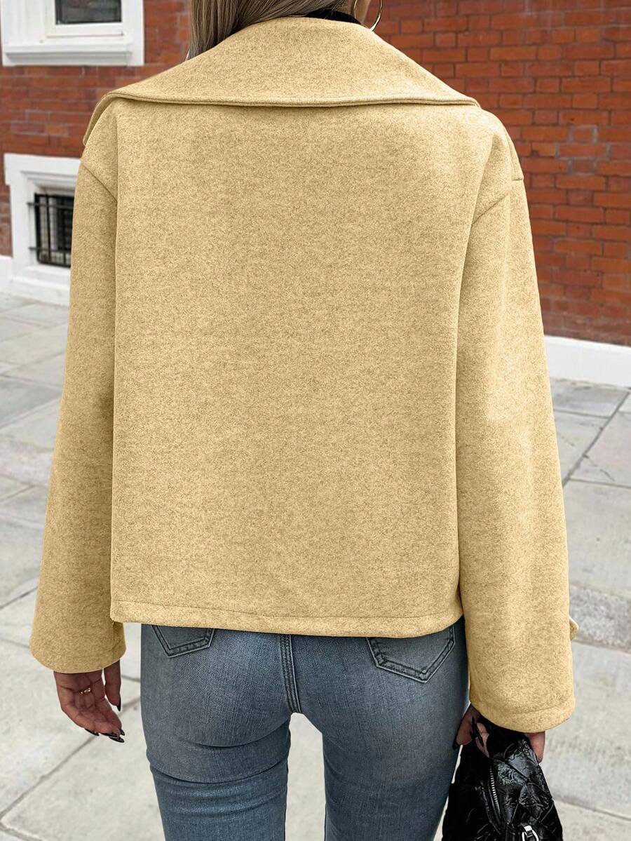 Women's Front Button Long Sleeve Casual Jacket