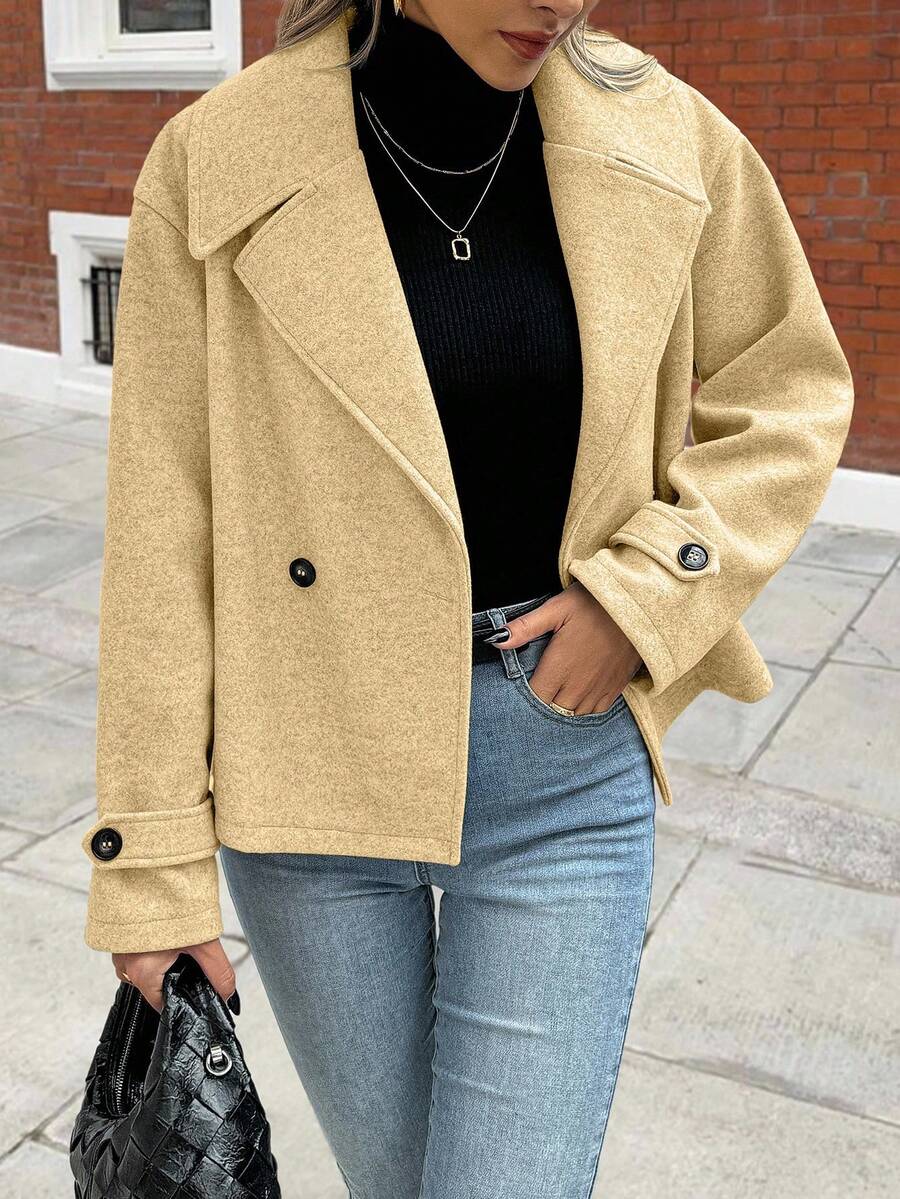 Women's Front Button Long Sleeve Casual Jacket