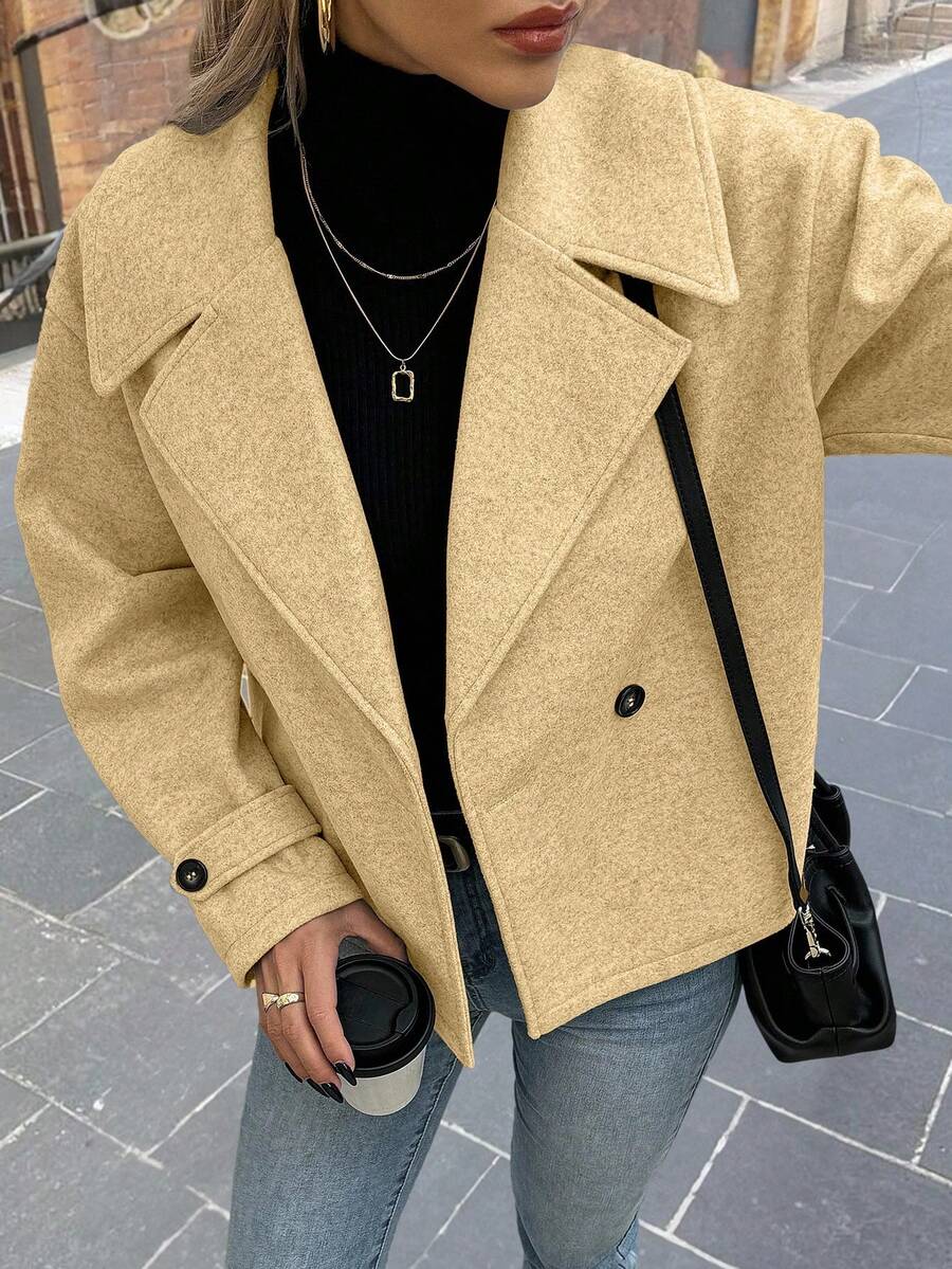 Women's Front Button Long Sleeve Casual Jacket