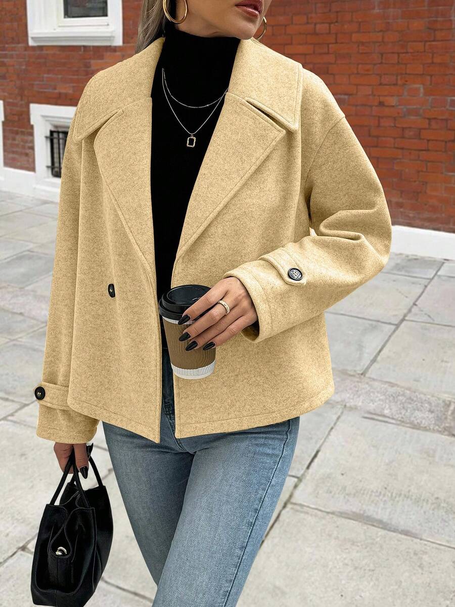 Women's Front Button Long Sleeve Casual Jacket