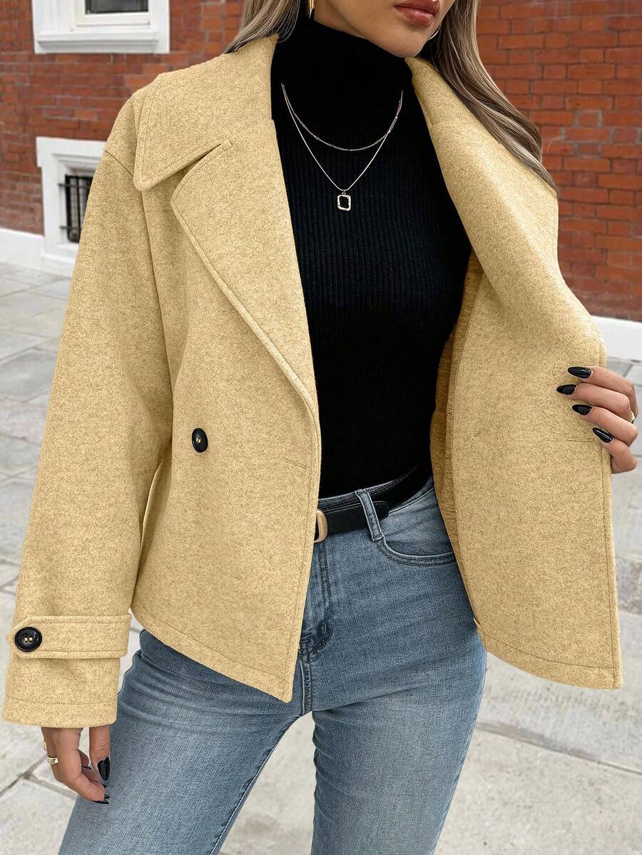 Women's Front Button Long Sleeve Casual Jacket