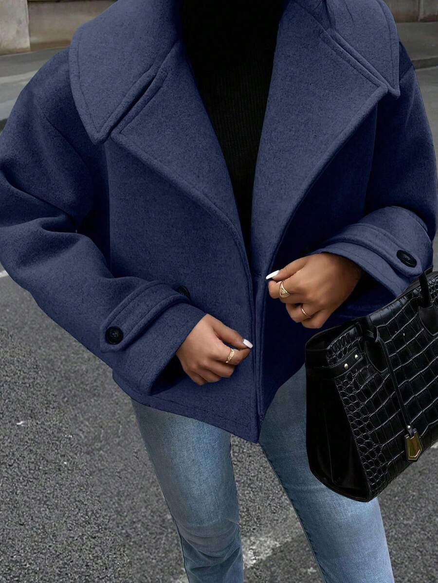 Women's Front Button Long Sleeve Casual Jacket