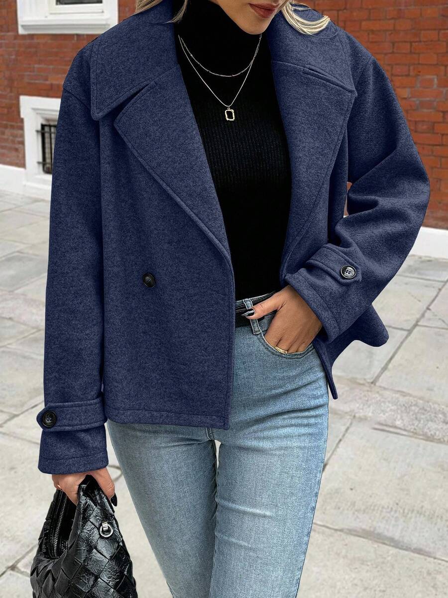 Women's Front Button Long Sleeve Casual Jacket