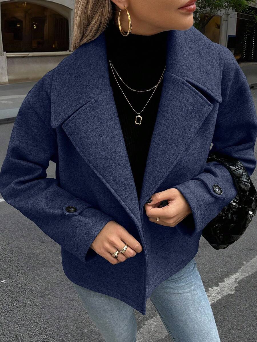 Women's Front Button Long Sleeve Casual Jacket