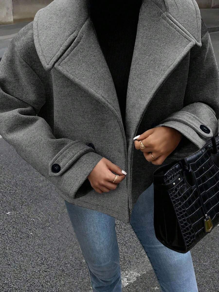 Women's Front Button Long Sleeve Casual Jacket