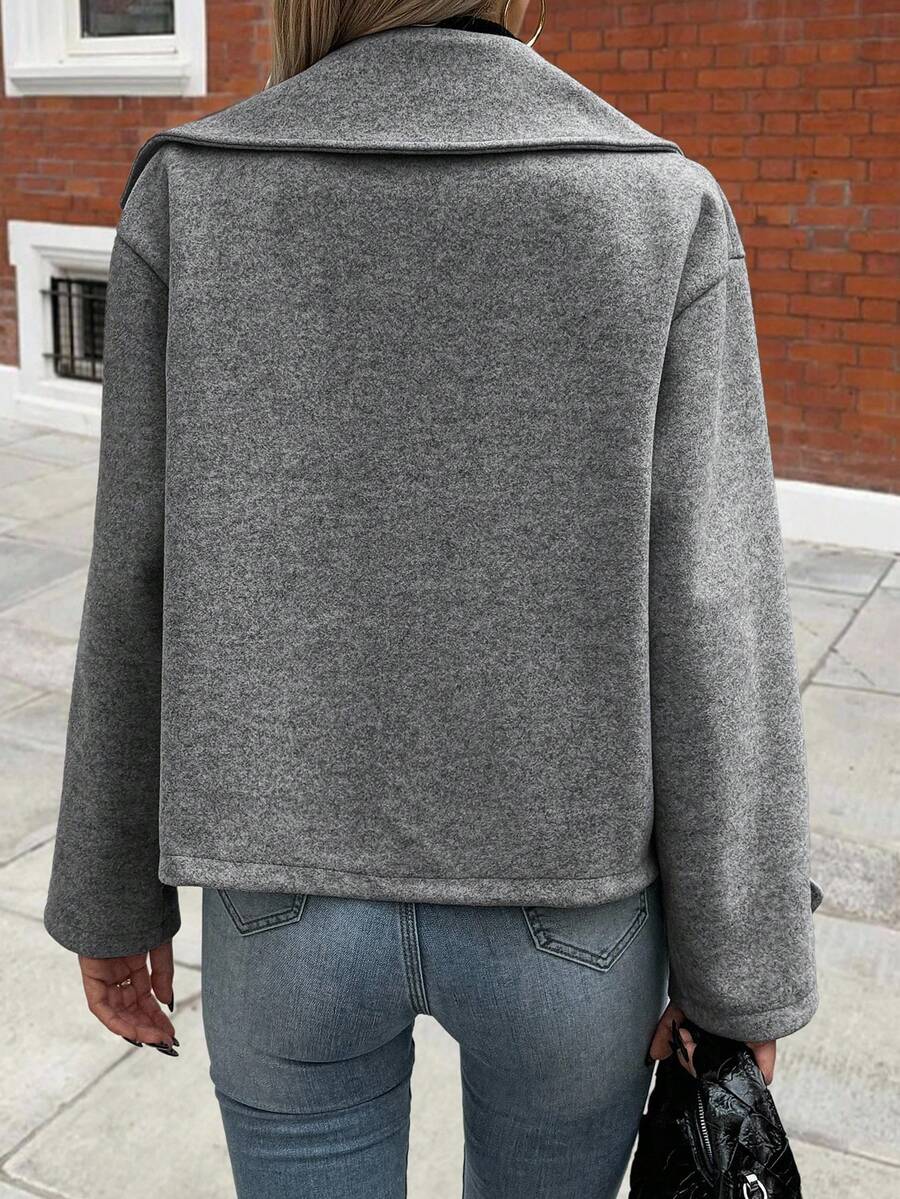 Women's Front Button Long Sleeve Casual Jacket