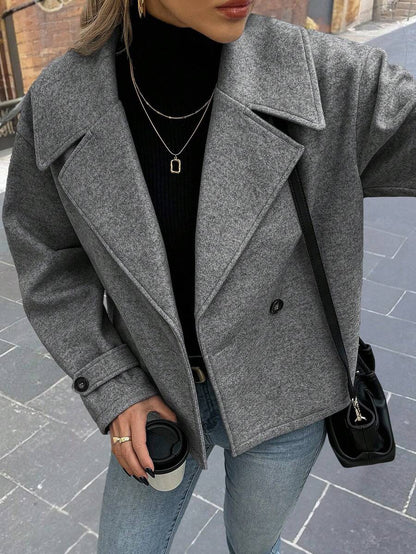 Women's Front Button Long Sleeve Casual Jacket