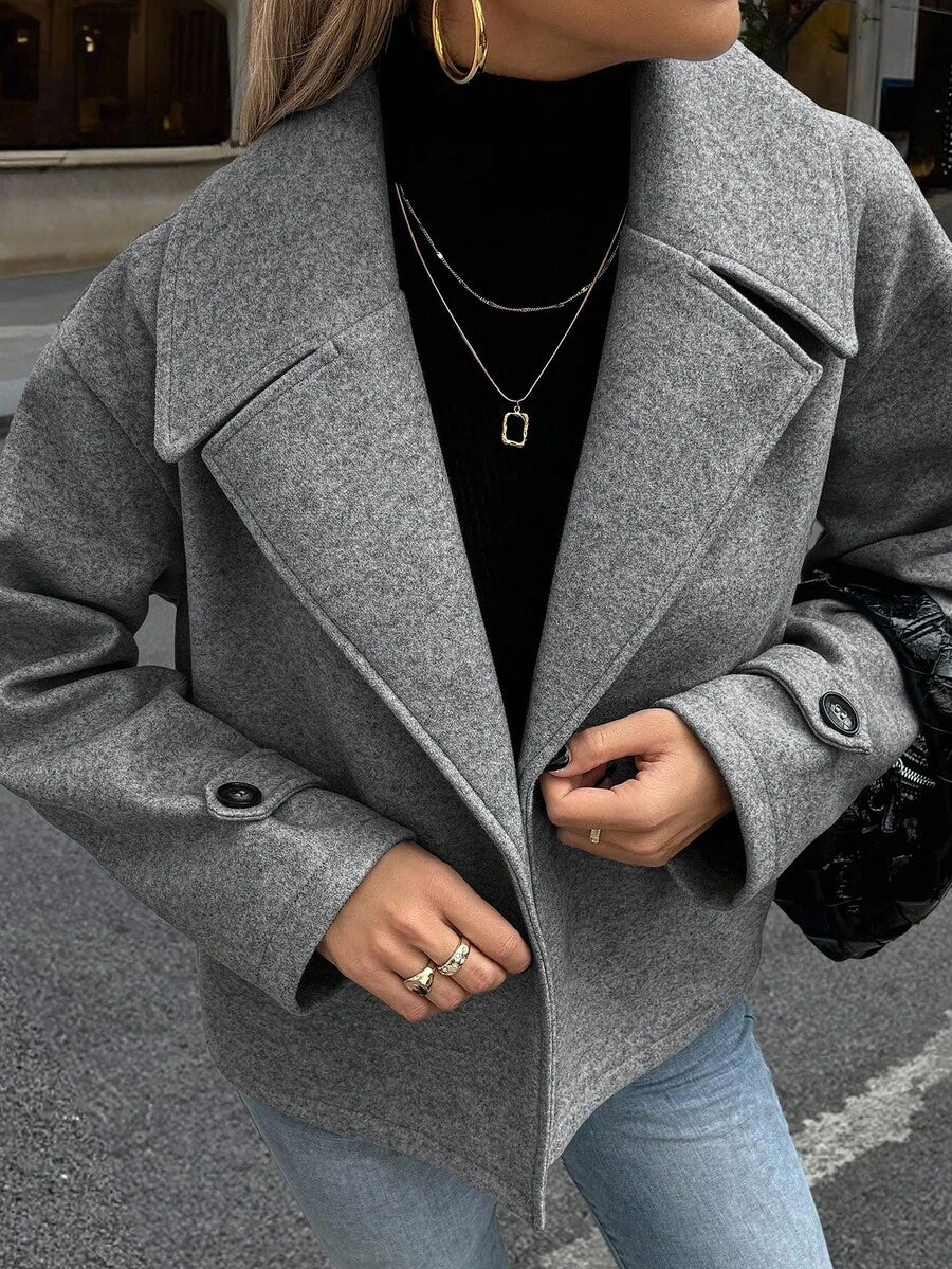 Women's Front Button Long Sleeve Casual Jacket