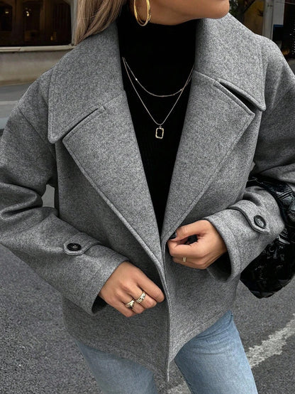 Women's Front Button Long Sleeve Casual Jacket