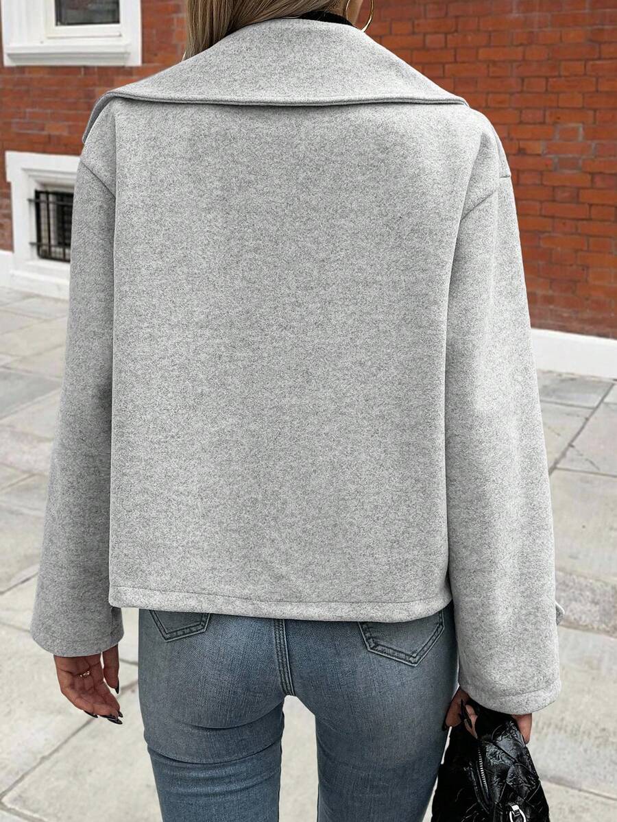 Women's Front Button Long Sleeve Casual Jacket