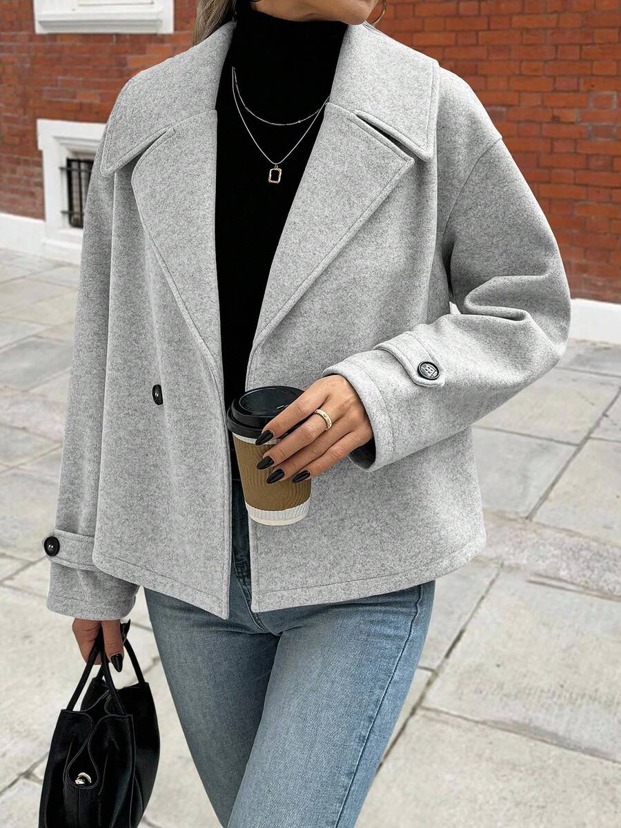 Women's Front Button Long Sleeve Casual Jacket