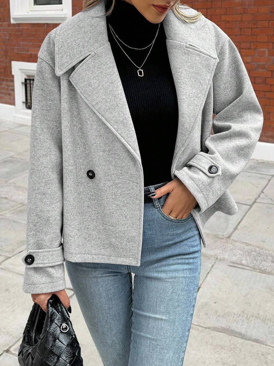 Women's Front Button Long Sleeve Casual Jacket