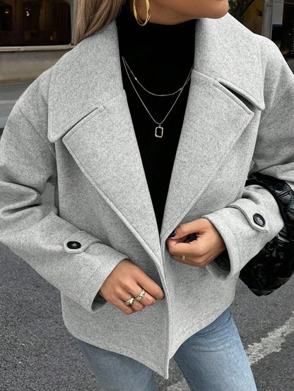 Women's Front Button Long Sleeve Casual Jacket