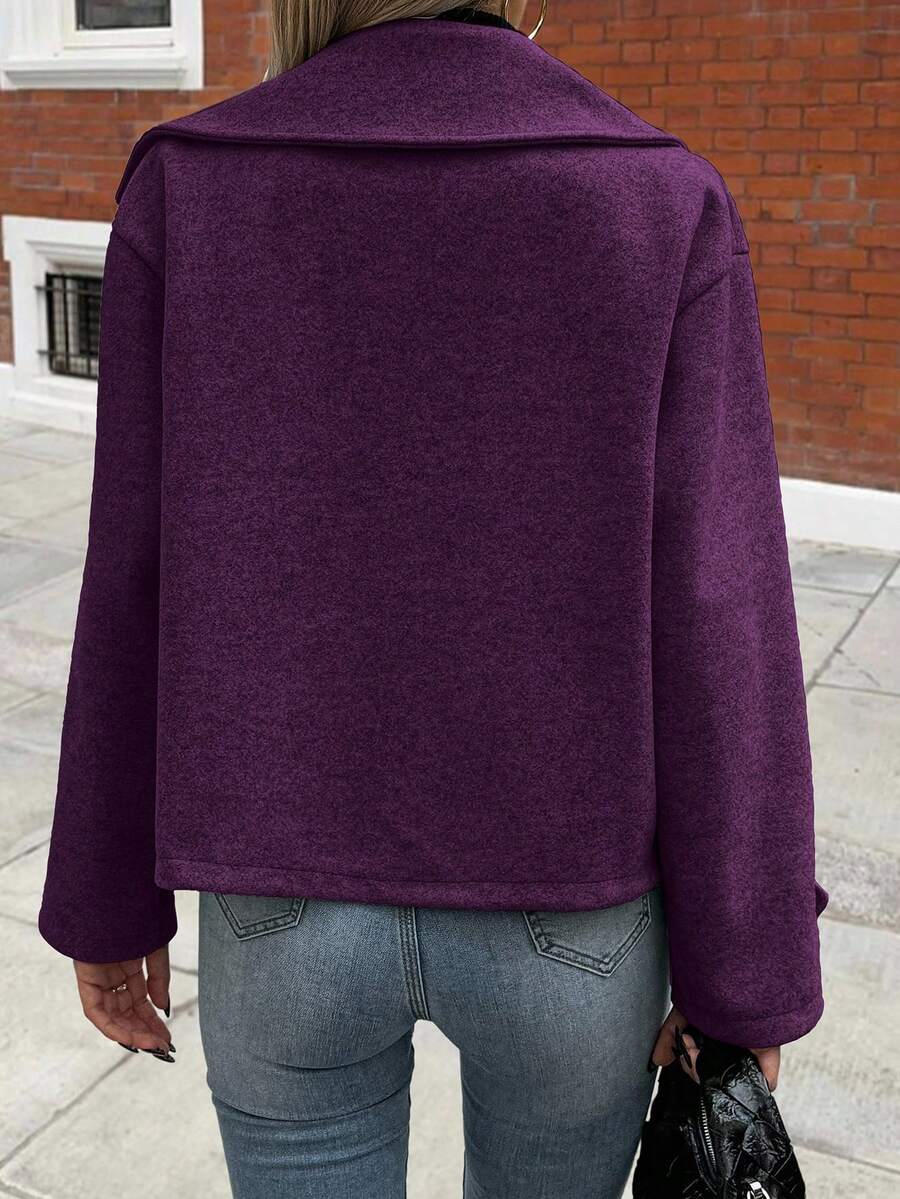 Women's Front Button Long Sleeve Casual Jacket